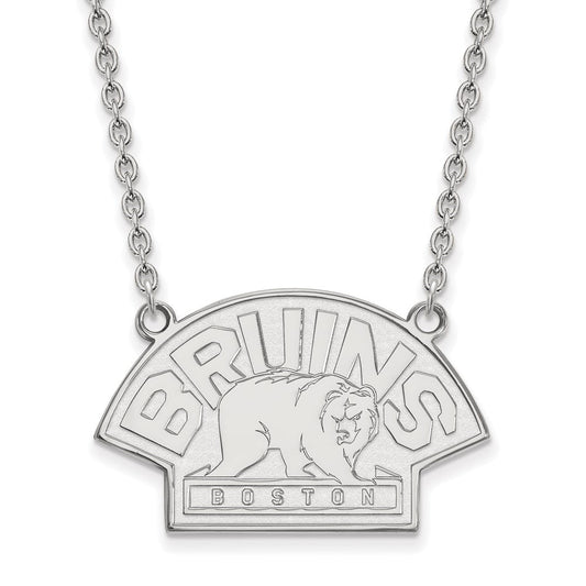 Sterling Silver NHL Boston Bruins LG Necklace, 18 Inch