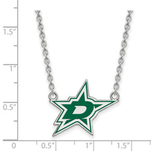 Sterling Silver NHL Dallas Stars Large Enamel Necklace, 18 Inch