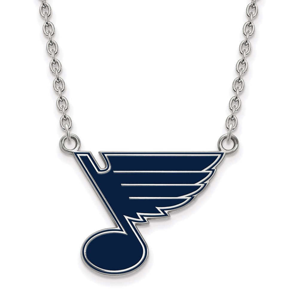 Sterling Silver NHL St. Louis Blues LG Enamel Necklace, 18in
