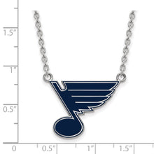 Sterling Silver NHL St. Louis Blues LG Enamel Necklace, 18in