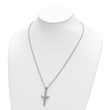 Stainless Steel Polished Crucifix Cross Necklace, 22 Inch