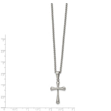 Stainless Steel Polished Cross Necklace, 22 Inch