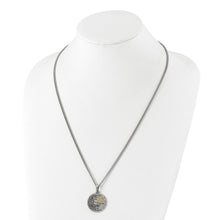 Stainless Steel Acid Etched Psalm 23 Disc Necklace, 24 Inch