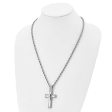Men's Stainless Steel Large Triple Layer Cross Necklace, 24 Inch