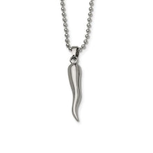 Stainless Steel Italian Horn Necklace