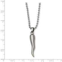 Stainless Steel Italian Horn Necklace