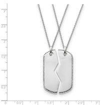 Rhodium Plated Sterling Silver Military Mizpah Dog Tag for 2 Necklace