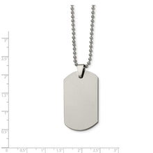 Tungsten Polished Dog Tag Necklace 22 Inch