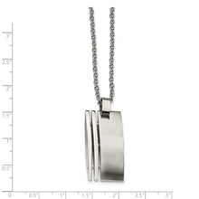 Men's Stainless Steel Brushed and Polished Pendant Necklace 22 Inch