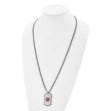 Stainless Steel Brushed Medical Dog Tag Necklace - 30 Inch