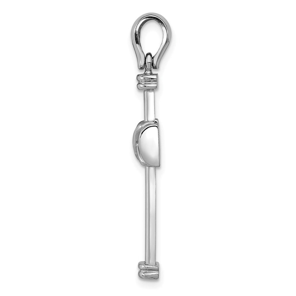 14k White Gold Polished Rope Cross Pendant