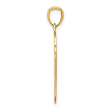 14k Yellow Gold Diamond Cut Basketball Hoop and Ball Pendant
