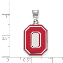 Sterling Silver Ohio State Large Enamel Logo Necklace