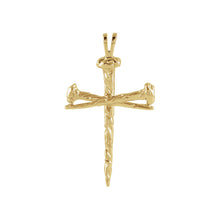 Men's 14k Yellow Gold Polished Nail Cross Pendant