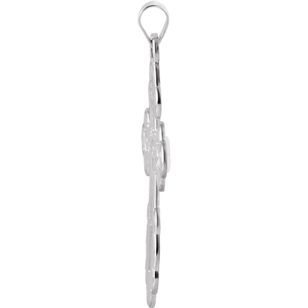 14k White Gold St. Olga Orthodox Cross Pendant