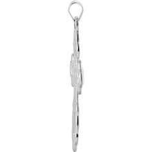14k White Gold St. Olga Orthodox Cross Pendant