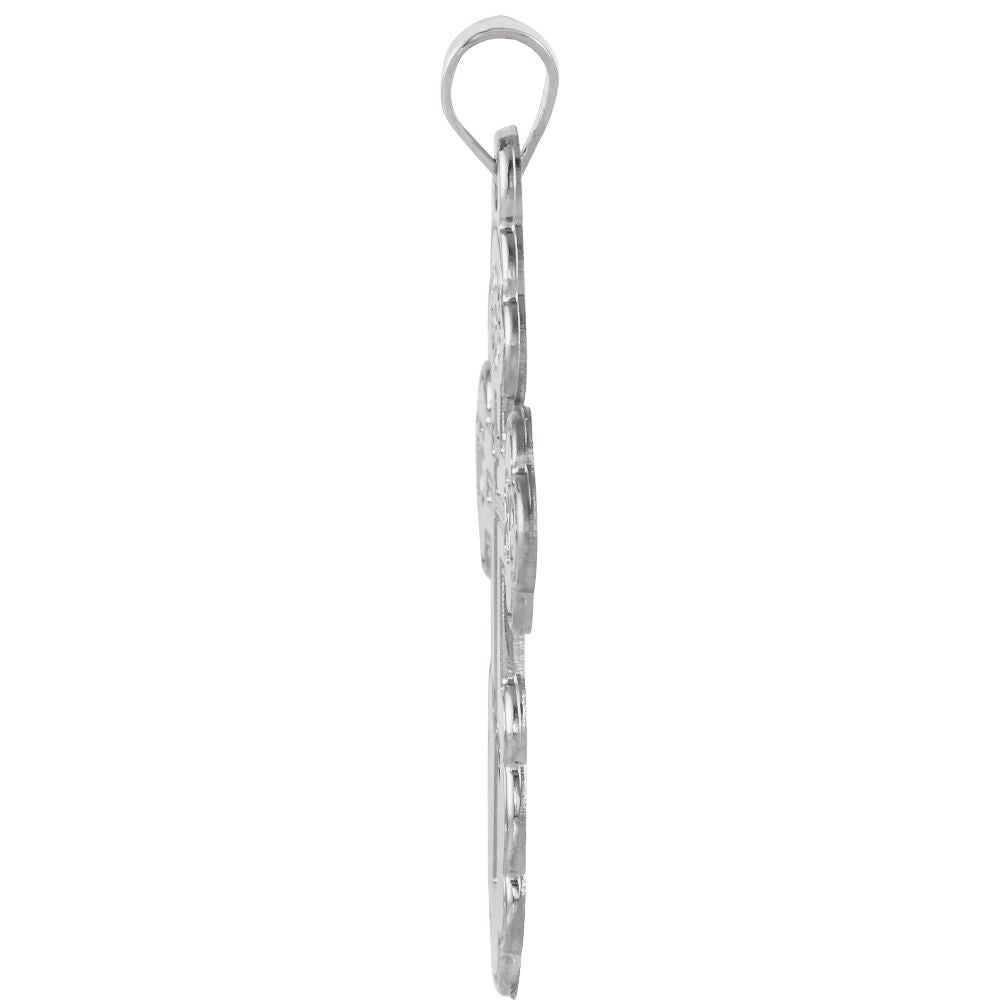14k White Gold St. Olga Orthodox Cross Pendant