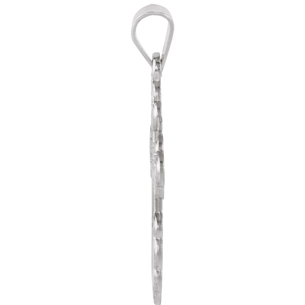 14k White Gold St. Olga Orthodox Cross Pendant