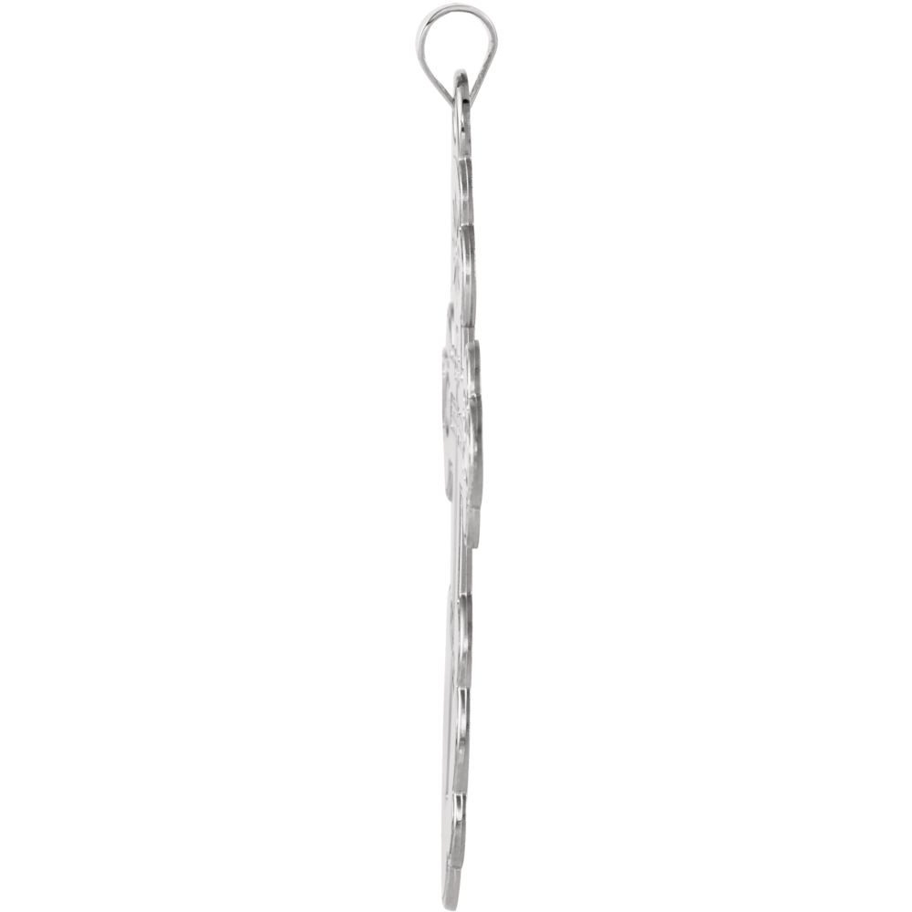 14k White Gold St. Olga Orthodox Cross Pendant