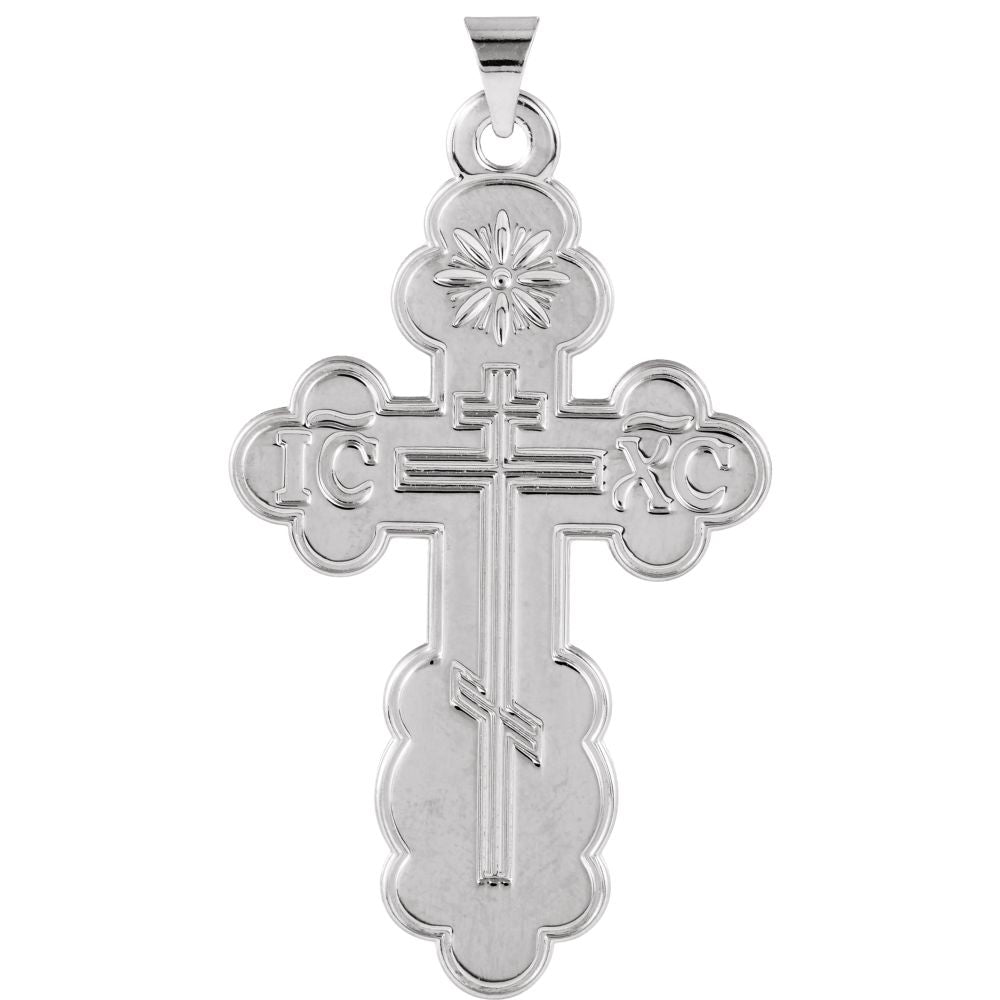 Sterling Silver St. Olga Orthodox Cross Pendant