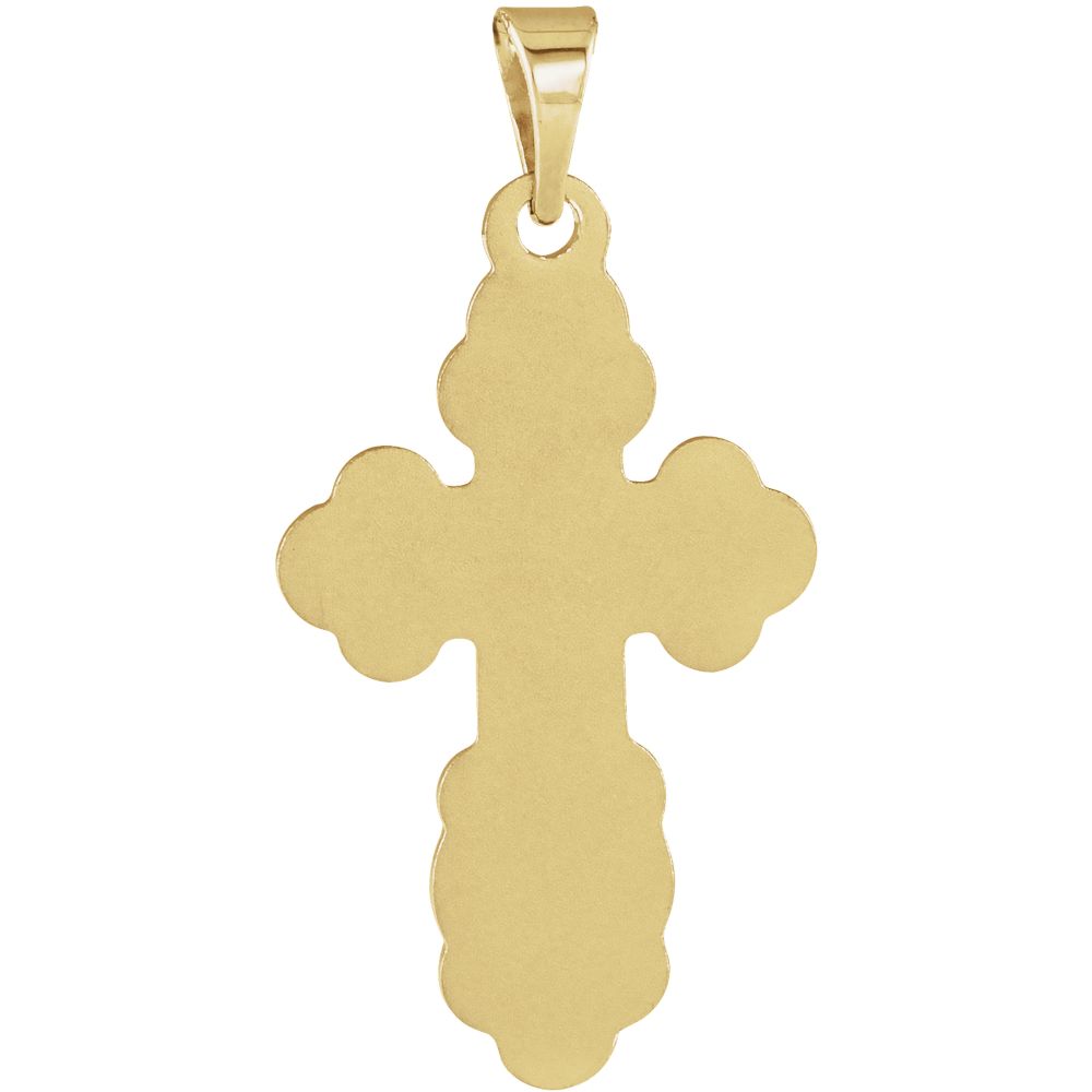 14k Yellow Gold Eastern Orthodox Cross Pendant