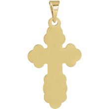 14k Yellow Gold Eastern Orthodox Cross Pendant