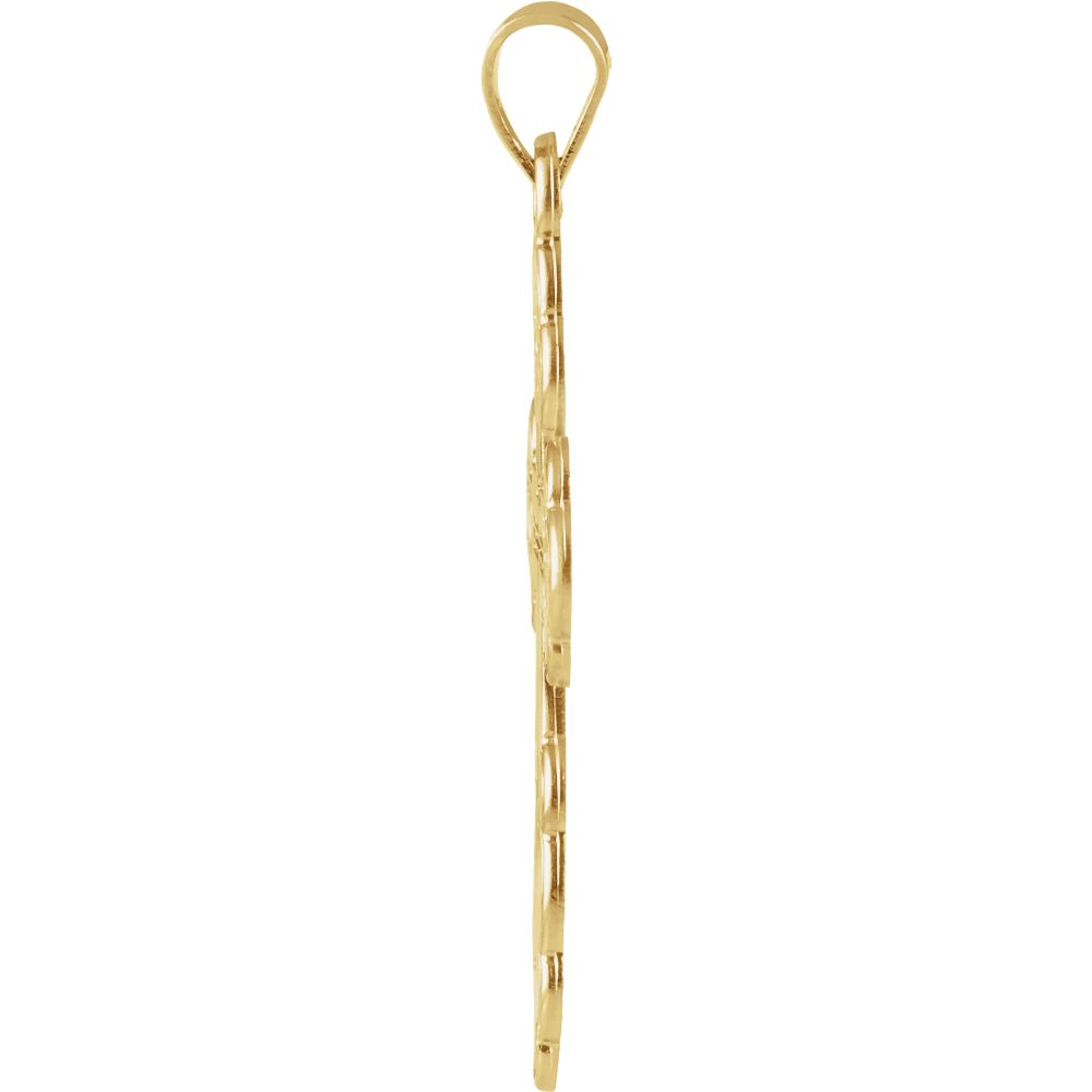 14k Yellow Gold Eastern Orthodox Cross Pendant