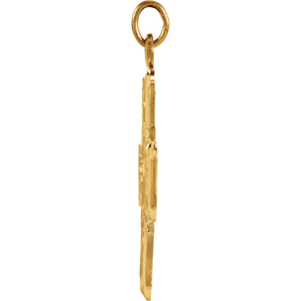 14k Yellow Gold Four-Way Cross Medal Charm or Pendant