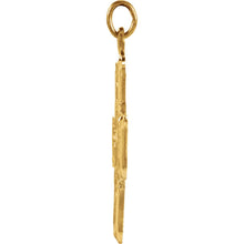 14k Yellow Gold Four-Way Cross Medal Charm or Pendant