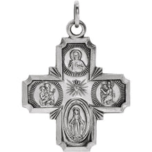 Sterling Silver Four-Way Cross Medal Pendant