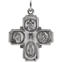 Sterling Silver Four-Way Cross Medal Pendant