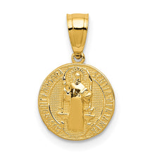 14k Yellow Gold Solid San Benito 2 Sided Medal Pendant, 10mm or 18mm
