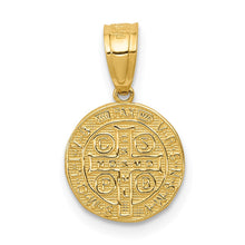 14k Yellow Gold Solid San Benito 2 Sided Medal Pendant, 10mm or 18mm