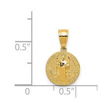 14k Yellow Gold Solid San Benito 2 Sided Medal Pendant, 10mm or 18mm