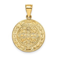 14k Yellow Gold Solid San Benito 2 Sided Medal Pendant, 10mm or 18mm