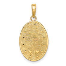 14k Yellow Gold, Solid Oval Miraculous Medal Pendant