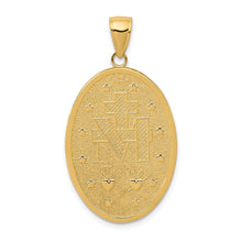 14k Yellow Gold, Solid Oval Miraculous Medal Pendant