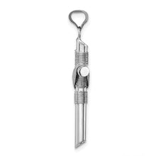 14k White Gold Hollow Tube Rope Cross Pendant
