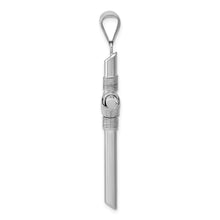 14k White Gold Hollow Tube Rope Cross Pendant
