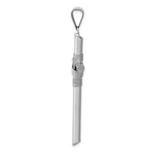 14k White Gold Hollow Tube Rope Cross Pendant