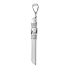 Men's 14k White Gold Hollow Tube Rope Cross Pendant