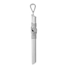 Men's 14k White Gold Hollow Tube Rope Cross Pendant