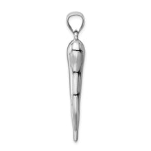 14k Yellow or White Gold Large Hollow Italian Horn Pendant, 7 x 42mm