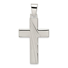 Sterling Silver Solid Polished Cross Pendant, 23 x 47mm
