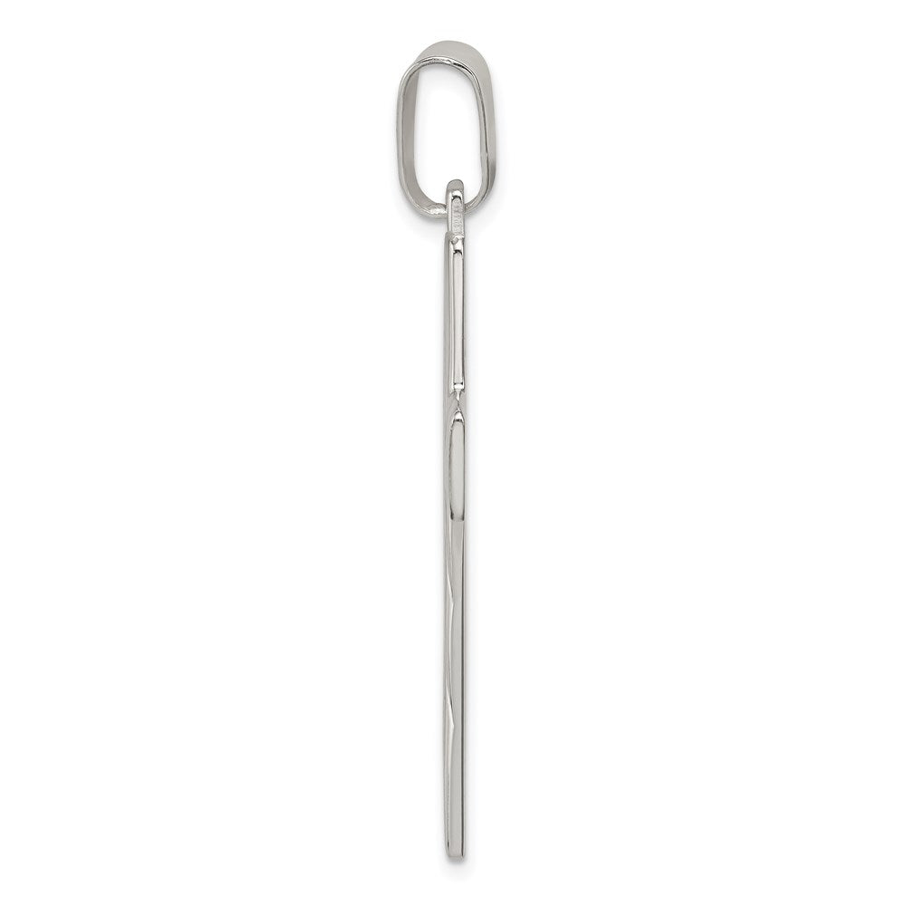 Sterling Silver Solid Polished Cross Pendant, 23 x 47mm