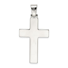 Sterling Silver Solid Polished Cross Pendant, 23 x 47mm