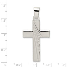 Sterling Silver Solid Polished Cross Pendant, 23 x 47mm