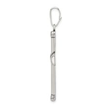Sterling Silver Antiqued Solid 2D Latin Cross Pendant, 25 x 47mm