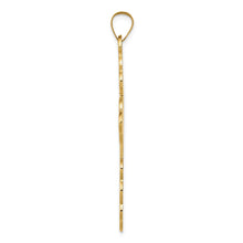 14k Yellow Gold Large Eastern Orthodox Cross Pendant, 26 x 50mm