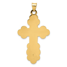 14k Yellow Gold Large Eastern Orthodox Cross Pendant, 26 x 50mm